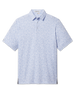 Poker Dawgs Polo in Tidal Blue with an allover poker-themed print, front flat lay view