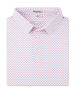 Old Glory Polo in Shine with allover American flag print, folded view