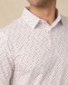Casino Polo in Flag Red, collar and print detail close-up