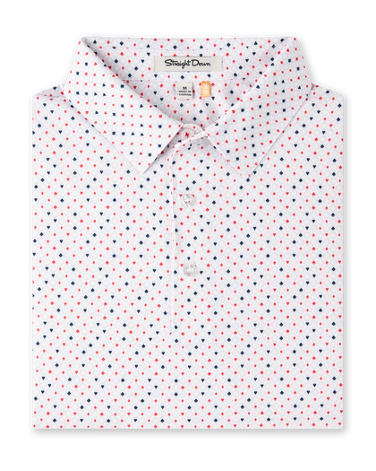 Casino Polo in Flag Red, folded front product view