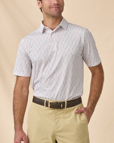Men’s Casino Polo in Flag Red, front model view