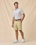 Men’s Casino Polo in Flag Red, full outfit view styled with light shorts