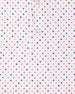 Casino Polo in Flag Red, playing card suit print detail close-up view