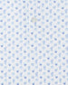 Close-up of the Trader Vics Polo in Blue Shade highlighting the cocktail-inspired print, button placket, and fabric texture.