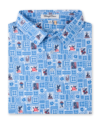 Aloha 250 Polo in Cobalt blue, folded front product view