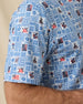Aloha 250 Polo in Cobalt Blue, sleeve logo detail close-up