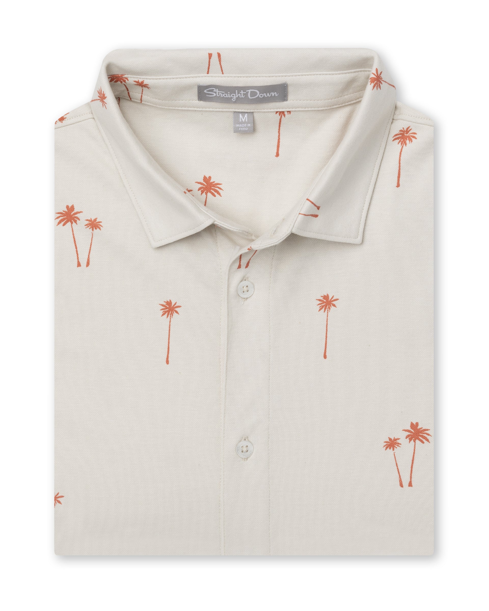 Lonely Palms Full Button Polo - Stone
