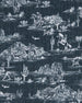 Close-up of the Out West Woven Shirt fabric featuring a tonal western desert scene with cacti, mesas, and cowboys.