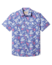Front view of the Paniolo Woven Shirt in Tidal Blue