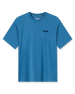 Vegas Vacation Graphic Tee in Petrol, flat lay front view featuring a heathered blue short-sleeve crewneck tee with a Straight Down logo at the left chest