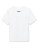 Men's Munch Tee in White, flat lay back view featuring a white base with a small Straight Down logo at upper back