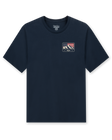 Sierra Tee in Navy, front flat lay product view