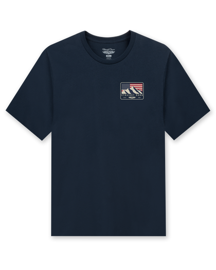 Sierra Tee in Navy, front flat lay product view
