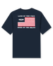 Free & Brave Tee in Navy, back flat lay graphic product view