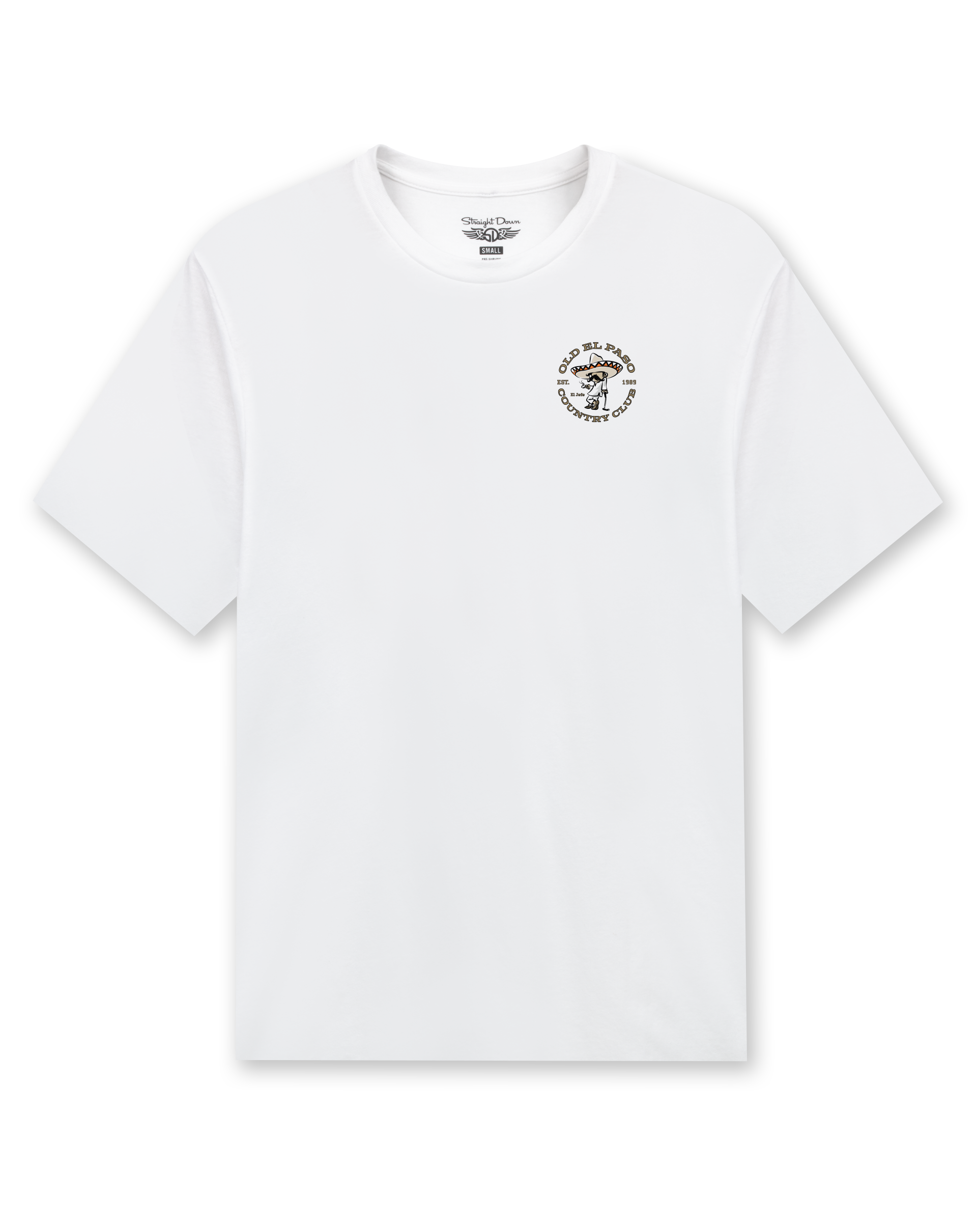 Old El Paso Tee in White featuring a small Old El Paso Country Club graphic on the left chest.