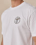 Close-up of the Old El Paso Tee in White showing the small Old El Paso Country Club golfer graphic on the left chest.