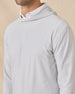 Close-up of the Hermosa Hoodie, neck line detail
