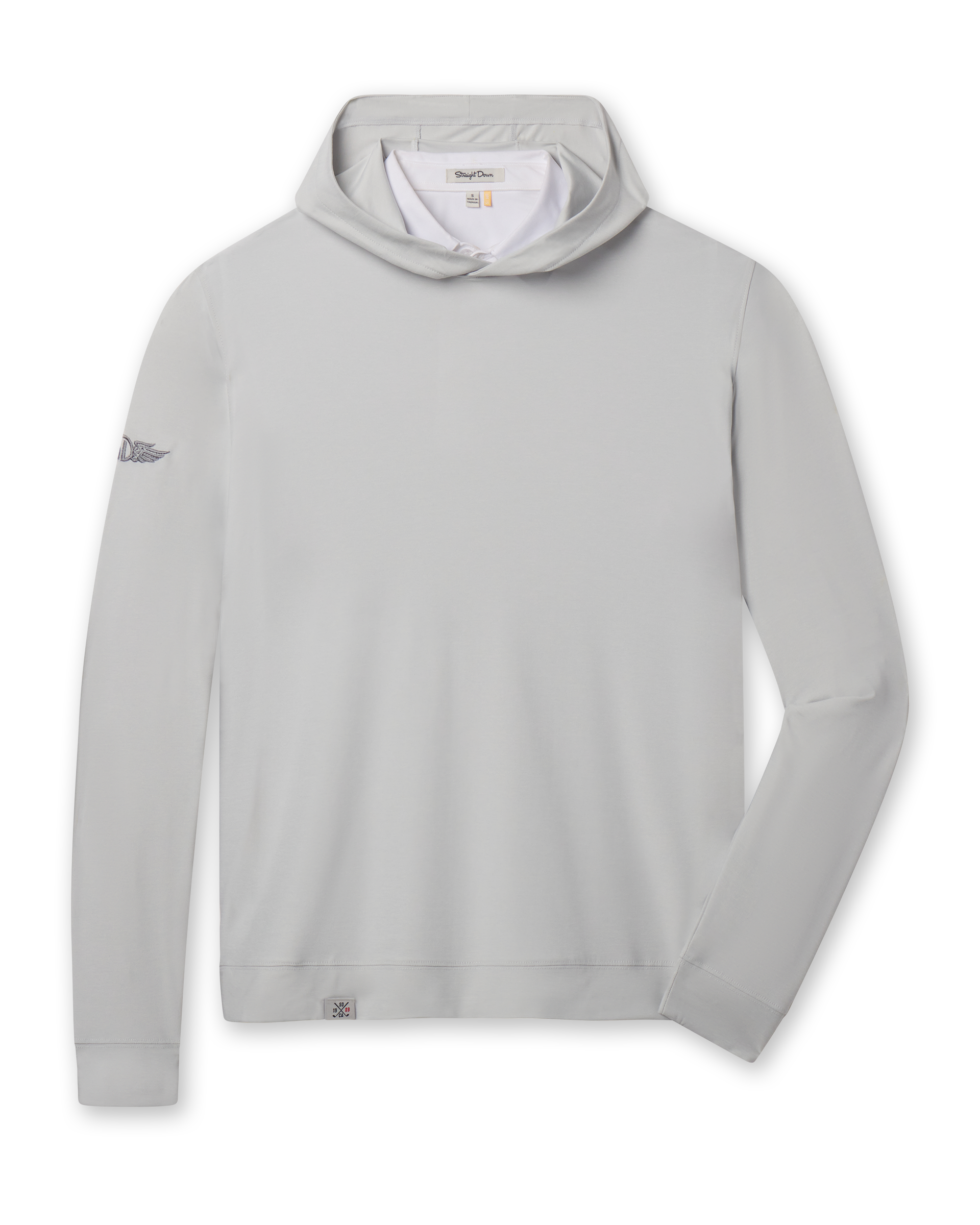 Hermosa Hoodie in Silver, front flat lay view
