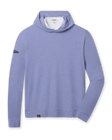 ermosa Hoodie in Tidal Blue featuring a lightweight cross-dyed heather finish, front flat lay view