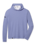 ermosa Hoodie in Tidal Blue featuring a lightweight cross-dyed heather finish, front flat lay view