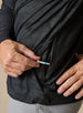 Sherman Quarter Zip in Black, hidden side pocket detail view