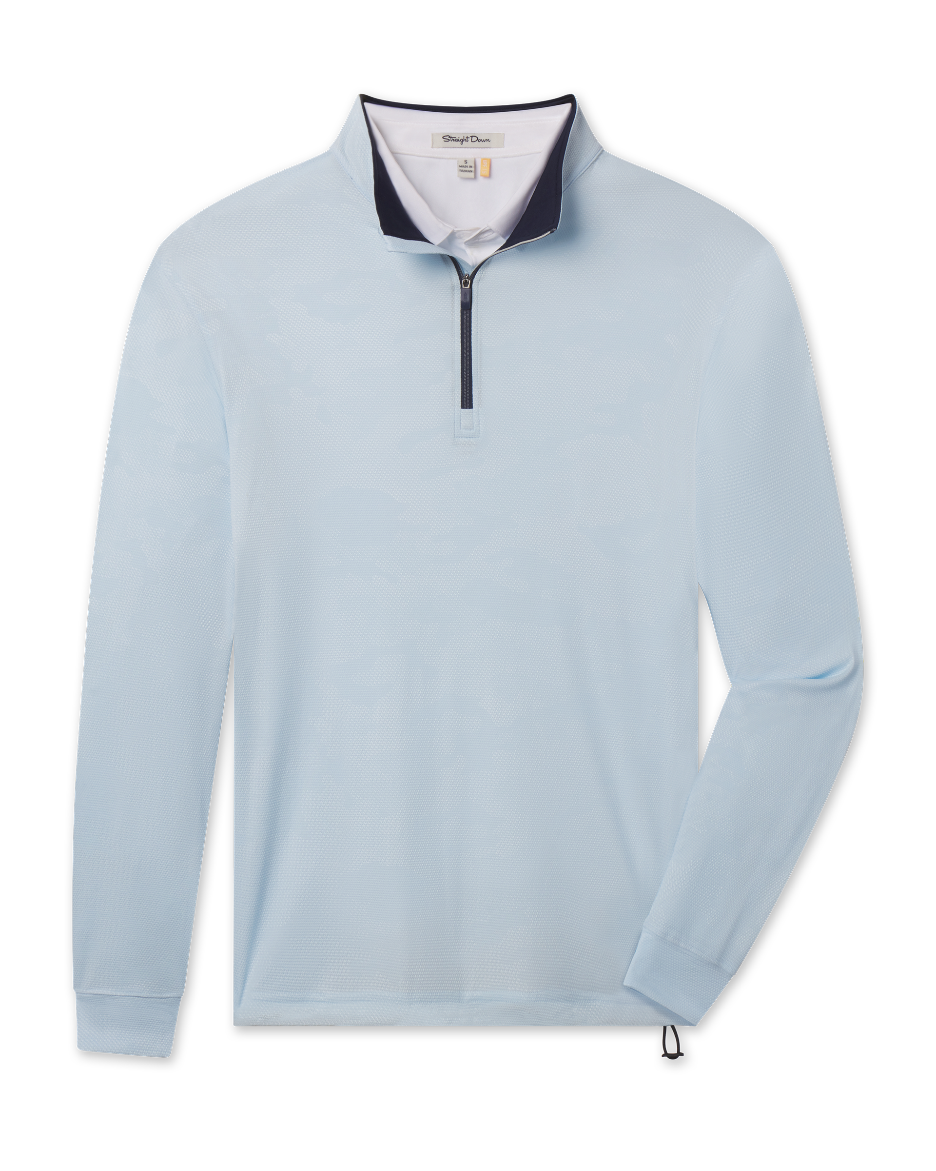 Sherman Quarter Zip in Nantucket light blue, front flat lay product view