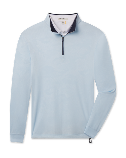 Sherman Quarter Zip in Nantucket light blue, front flat lay product view