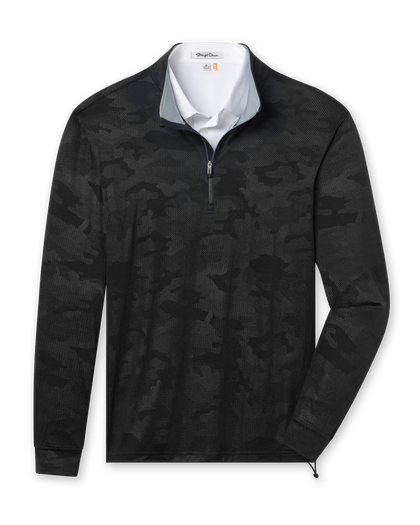 Sherman Quarter Zip in black, front flat lay product view