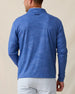Sherman Quarter Zip in moonlight blue, back model view