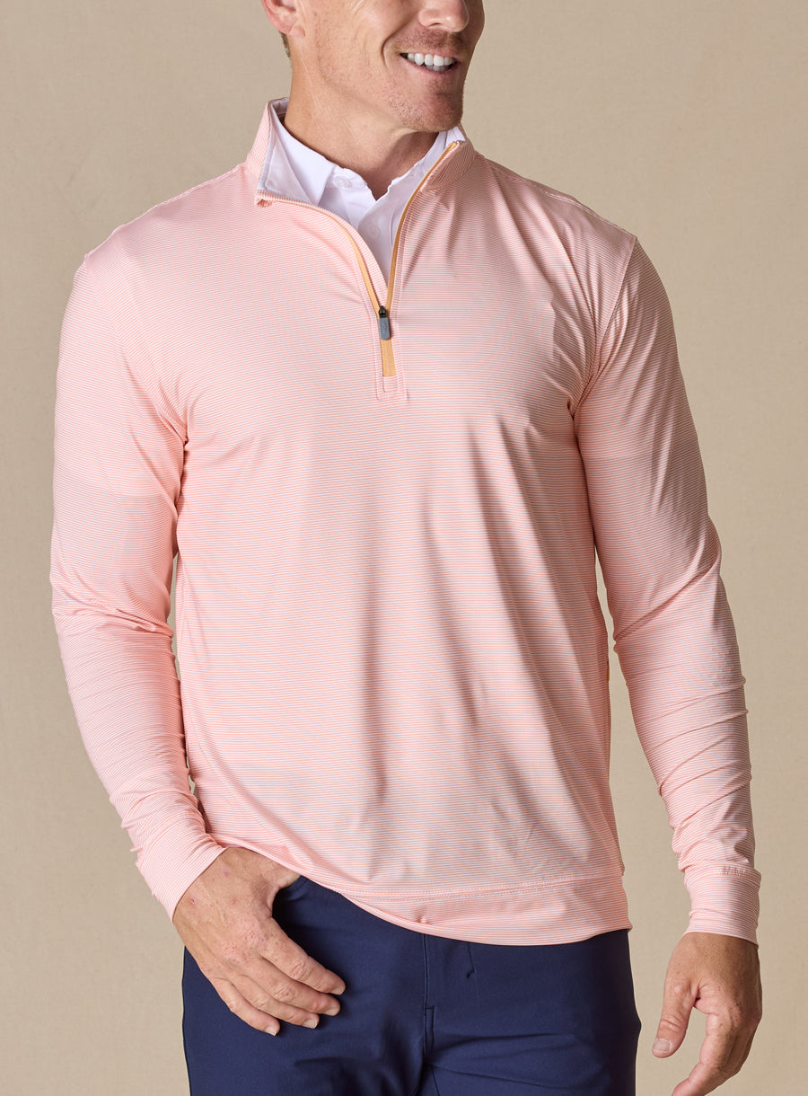 Clearwater Stripe Quarter Zip - Citrus
