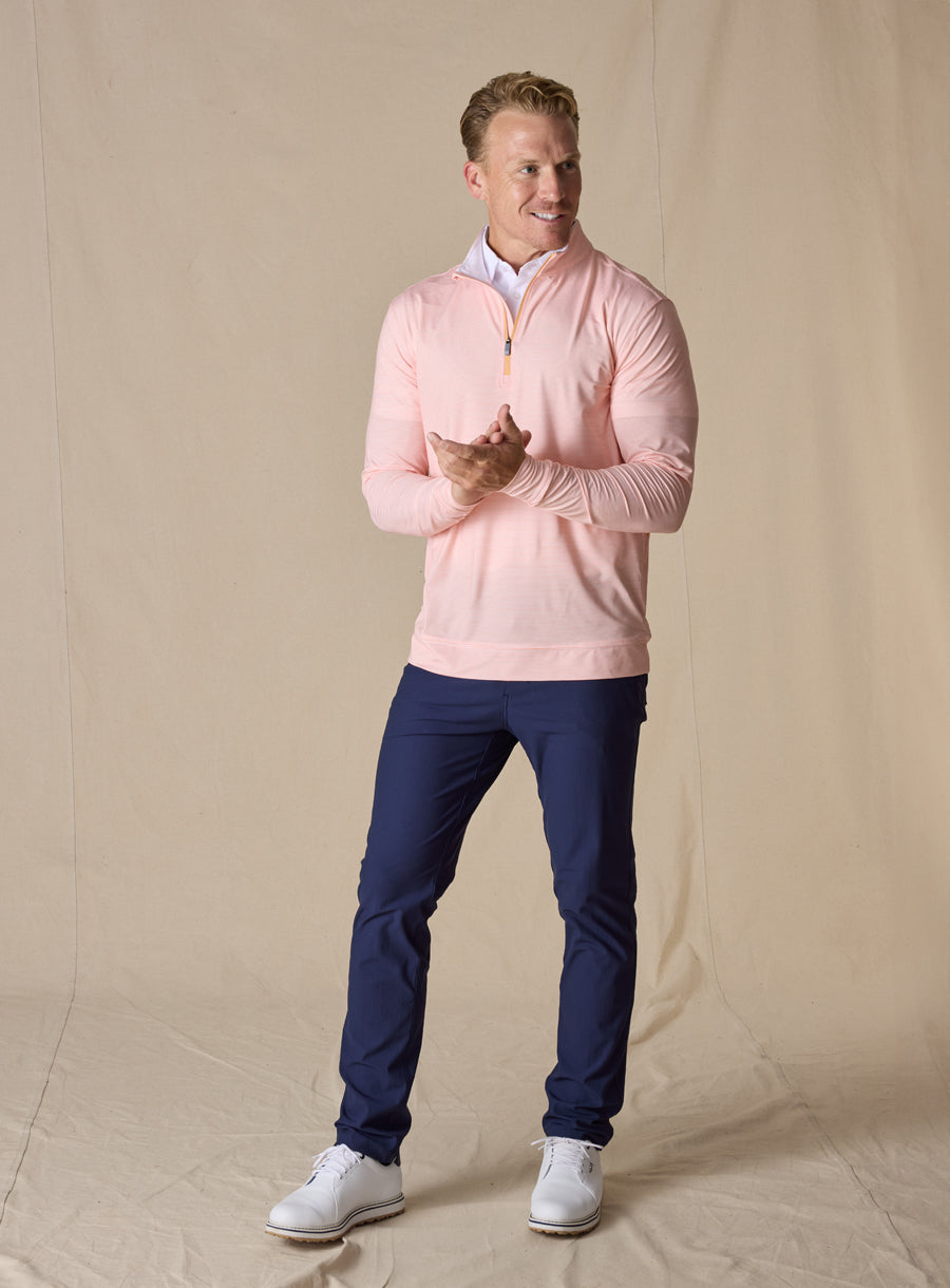 Clearwater Stripe Quarter Zip - Citrus
