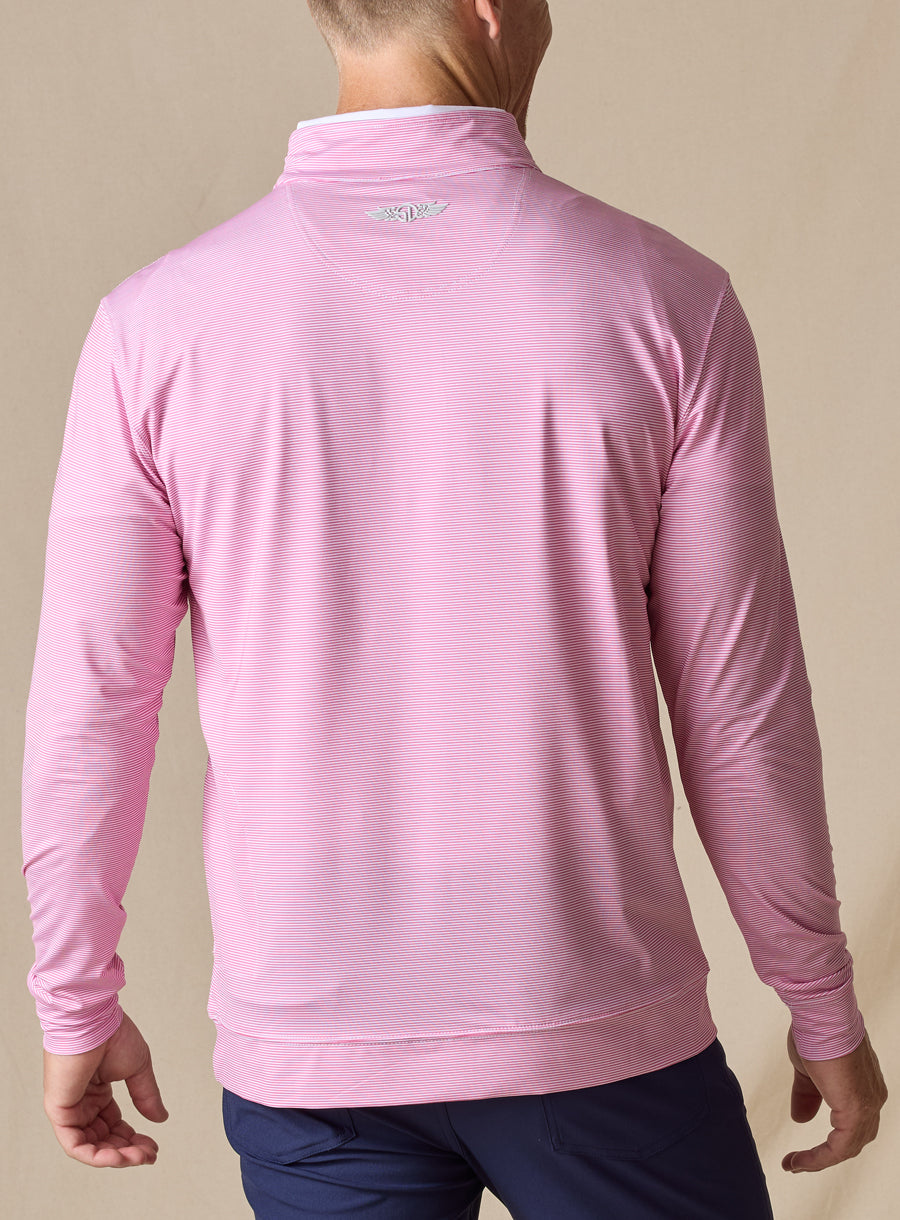 Clearwater Stripe Quarter Zip - Dragonfruit
