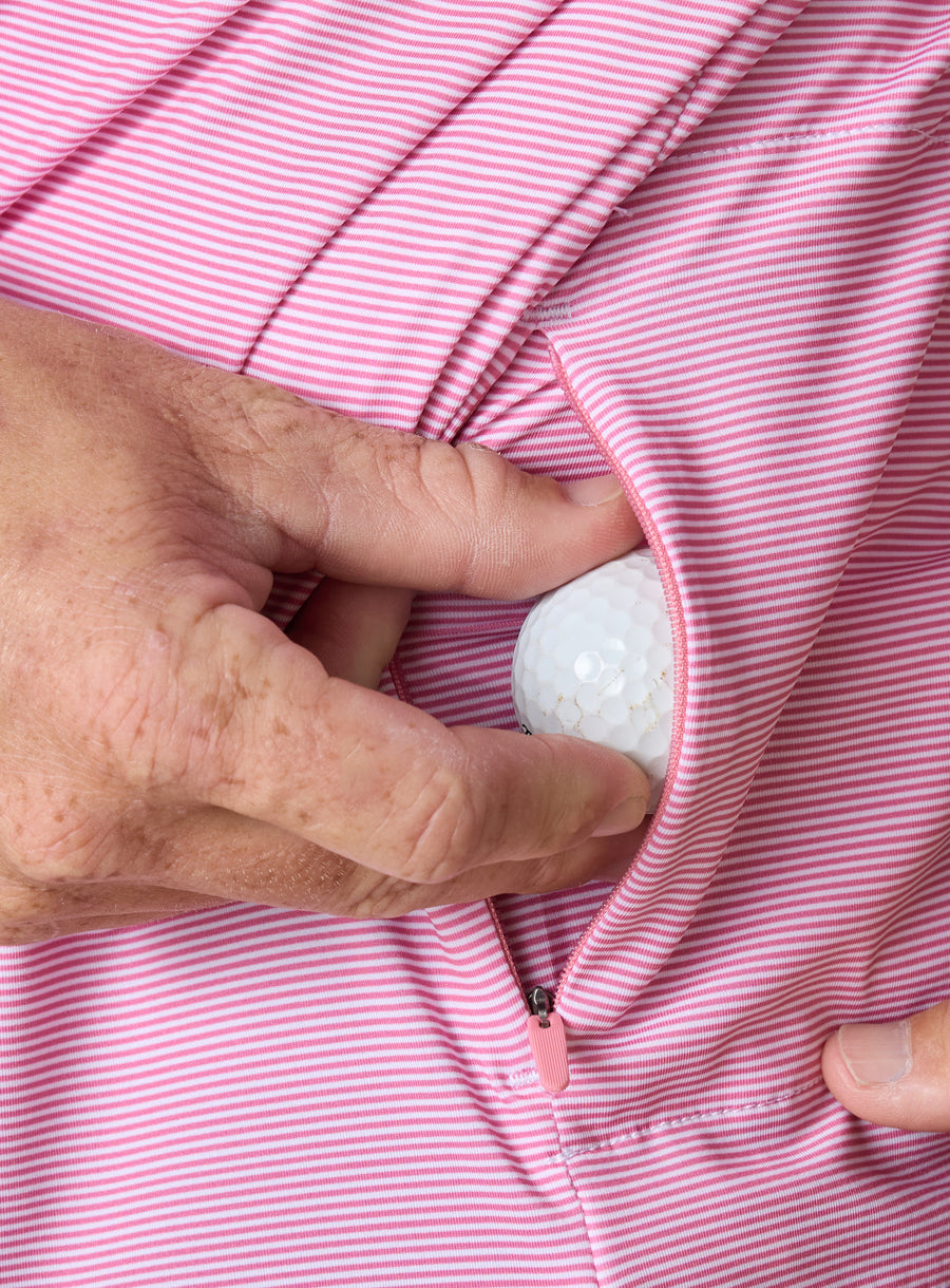 Clearwater Stripe Quarter Zip - Dragonfruit
