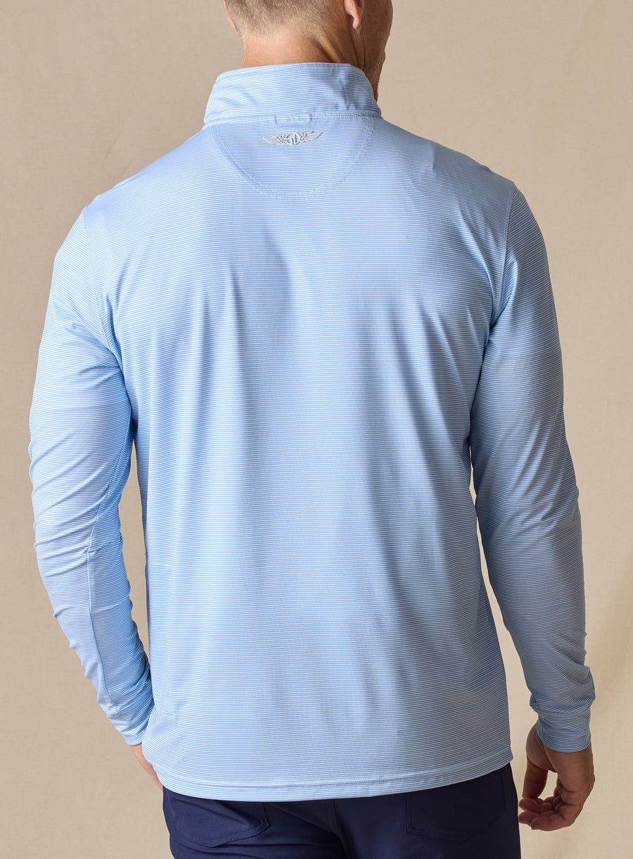 Clearwater Stripe Quarter Zip - Ocean
