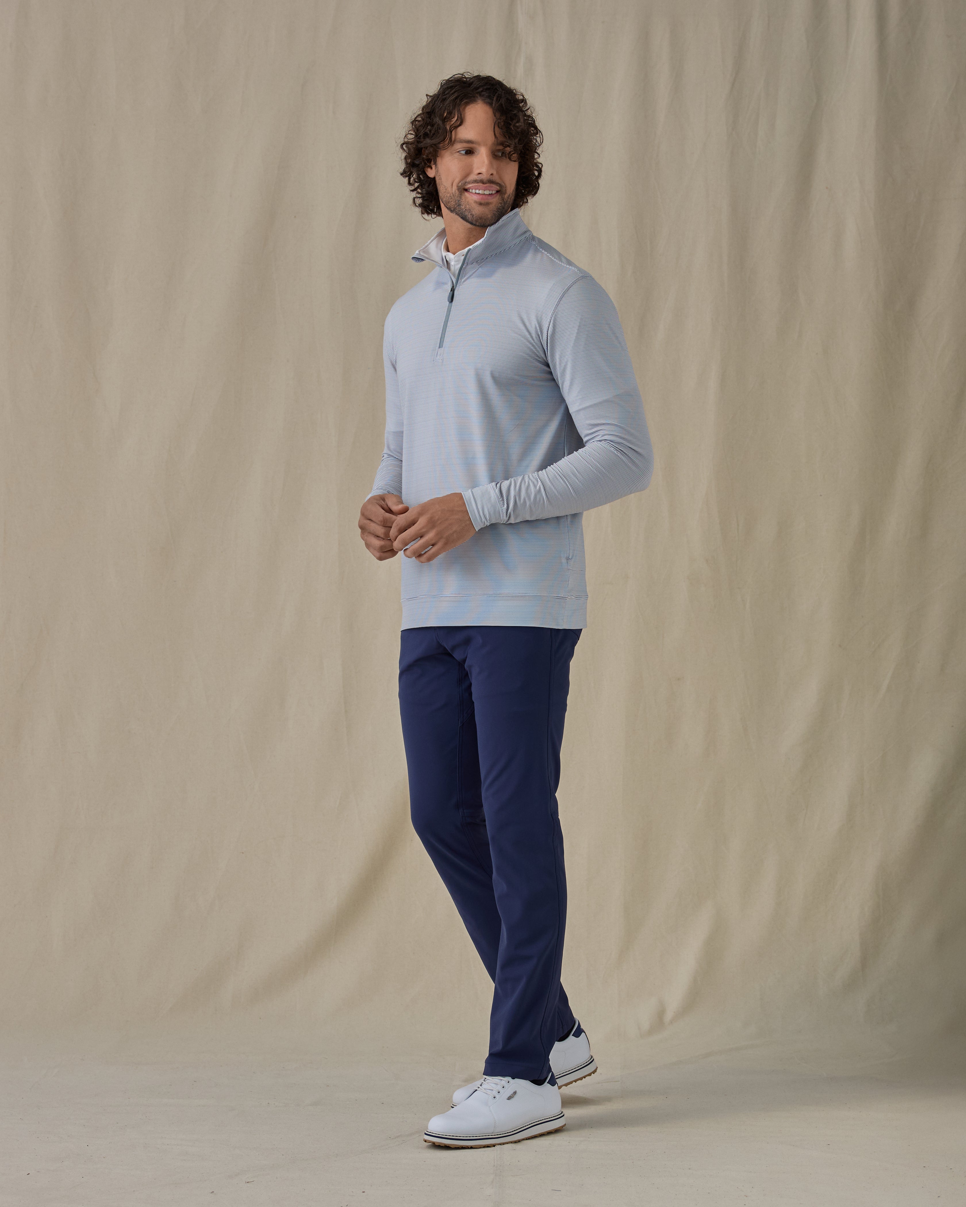 Clearwater Stripe Quarter Zip - Storm
