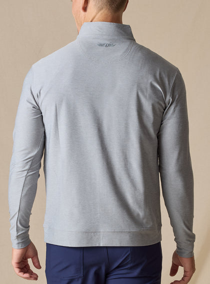 Oceanside 2.0 Quarter Zip in storm grey, back model view