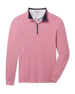 Oceanside 2.0 Quarter Zip in Punch Pink with a heathered finish, contrast navy collar, and quarter-zip design