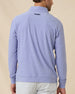 Back view of the Oceanside 2.0 Quarter Zip in Tidal Blue featuring a clean silhouette and embroidered Straight Down logo below the collar