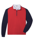 Falcon Quarter Zip in Flag Red, front flat lay product view