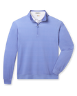 San Marino Quarter Zip in Tidal Blue featuring a subtle geometric print, front flat lay view