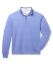 San Marino Quarter Zip in Tidal Blue featuring a subtle geometric print, front flat lay view
