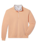 Glendale Quarter Zip in Cantaloupe featuring a soft peach-orange finish, stand collar, quarter-zip closure, and banded cuffs and hem.
