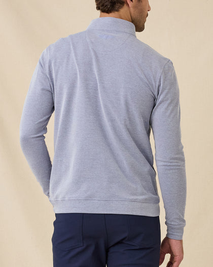 Back view of the Glendale Quarter Zip in Tidal Blue