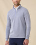 Model wearing the Glendale Quarter Zip in Tidal Blue