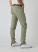 Men's Henderson 5 Pocket Pant in Moss, back model view featuring a five-pocket silhouette styled with a navy belt and white golf shoes