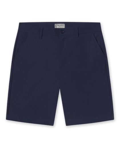 Men’s Flex Short in Navy, flat front styling, and side pockets