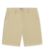 Men’s Flex Short in Sandstone, flat front styling, and side pockets