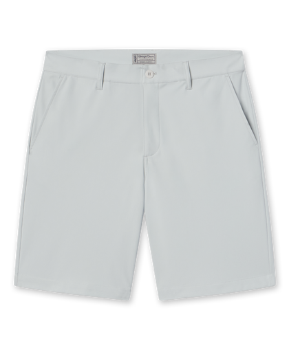 Men’s Flex Short in Silver, flat front styling, and side pockets