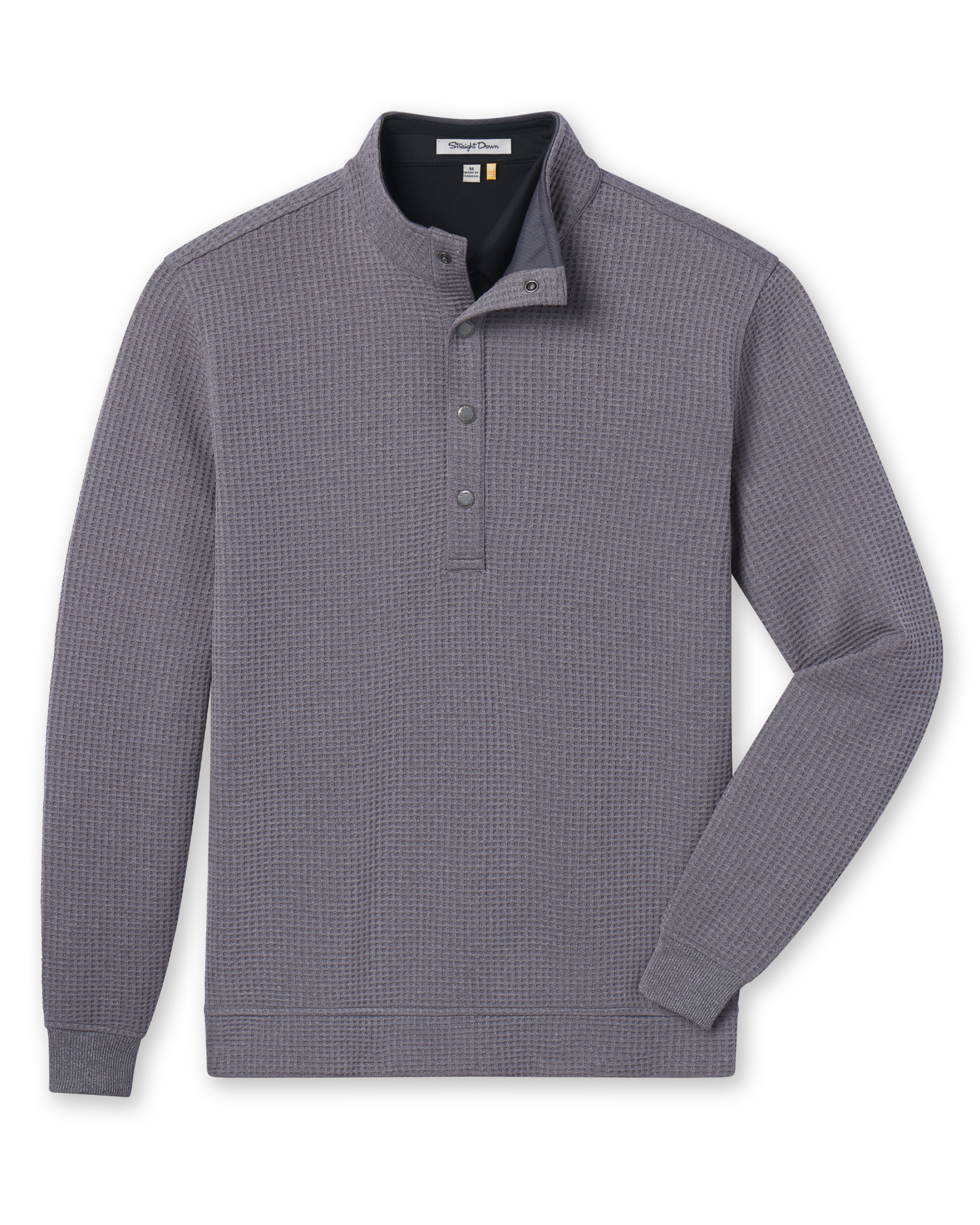 Hollister Snap Placket Pullover - Charcoal Heather | Straight Down