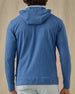 Redondo Hoodie in Bering blue, back view on model